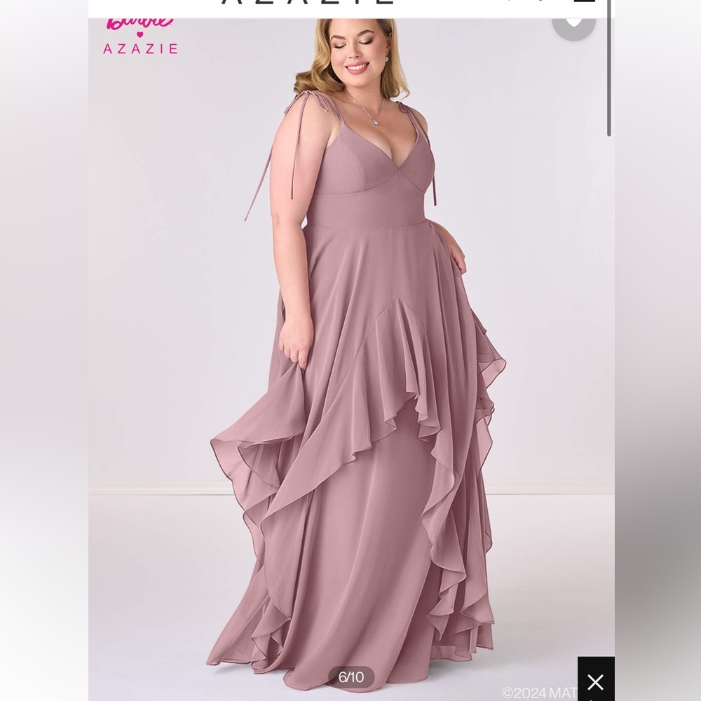 Azazie Women's Dusty Rose Ruffled Maxi Skirt